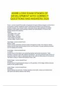  ASWB LCSW EXAM STAGES OF DEVELOPMENT WITH CORRECT QUESTIONS AND ANSWERS 2025