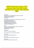  ASWB Clinical Exam Study LCSW Licensure Exam Prep With Correct Questions And Answers Well Explained 2025