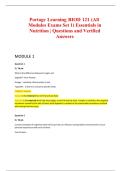 Portage Learning BIOD 121 &ndash; Essentials in Nutrition &lpar;All Module Exams Set 1&rpar; &vert; Questions and Verified Answers