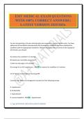 EMT MEDICAL EXAM QUESTIONS WITH 100&percnt; CORRECT ANSWERS &vert; LATEST VERSION 2025&sol;2026&period;