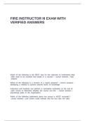 FIRE INSTRUCTOR III EXAM WITH VERIFIED ANSWERS
