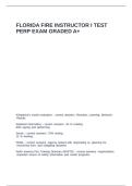 FLORIDA FIRE INSTRUCTOR I TEST PERP EXAM GRADED A
