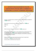 EVENT MANAGEMENT EXAM QUESTIONS WITH 100&percnt; CORRECT ANSWERS &vert; LATEST VERSION 2025&sol;2026&period;