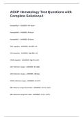 ASCP Hematology Test Questions with Complete Solutions