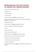 Welding Questions with correct Answers &lpar;A&plus; GRADED 100&percnt; VERIFIED&rpar; 2025&sol;2026
