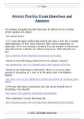 Airway Practice Exam Questions and  Answers