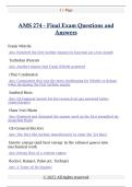 AMS 274 - Final Exam Questions and  Answers