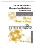 Introductory Clinical Pharmacology 12th Edition Ford Test Bank    