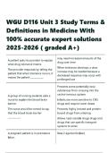 WGU D116 Unit 3 Study Terms & Definitions in Medicine With 100- accurate expert solutions 2025-