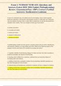 Exam 1&colon; NURS618&sol; NURS 618 &vert; Questions and  Answers &lpar;Latest 2025&sol; 2026 Update&rpar; Pathophysiology  Review &vert; Guaranteed Pass &vert; 100&percnt; Correct &lpar;Verified  Answers&rpar;- Southeastern Louisiana
