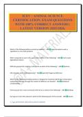 ICEV - ANIMAL SCIENCE CERTIFICATION&period; EXAM QUESTIONS WITH 100&percnt; CORRECT ANSWERS &vert; LATEST VERSION 2025&sol;2026&period;
