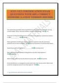 ICEV VET CERTIFICATION EXAM QUESTIONS WITH 100&percnt; CORRECT ANSWERS &vert; LATEST VERSION 2025&sol;2026&period;