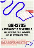 GGH3705 Assignment 2 Semester 2 Memo &vert; Due 18 August 2025