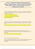Exam 2&colon; NURS618&sol; NURS 618 Pathophysiology  Review &vert; Questions and verified Answers &lpar;Latest 2025&sol;  2026 Update&rpar; &vert; 100&percnt; Correct &lpar;Verified Answers&rpar;- Southeastern Louisiana
