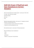 NUR 621 Exam 3 PlayPosit and Quiz Questions & Correct Answers