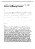 unit 4 energy test questions with 100&percnt; correct solutions graded A&plus;