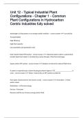 Unit 12 - Typical Industrial Plant Configurations - Chapter 1 - Common Plant Configurations in Hydrocarbon Centric Industries fully solved