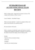 FUNDAMENTALS OF ACCOUNTING FINAL EXAM REVIEW QUESTIONS AND ANSWERS 2025