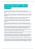 MONTANA NOTARY PUBLIC EXAM QUESTIONS AND ANSWERS 100&percnt; CORRECT
