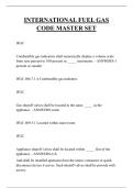 INTERNATIONAL FUEL GAS CODE MASTER SET QUESTIONS AND ANSWERS 2025