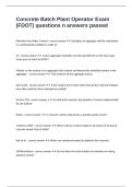 Concrete Batch Plant Operator Exam &lpar;FDOT&rpar; questions n answers passed