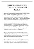 CERTIFIED AML FINTECH COMPLIANCE ASSOCIATE &lpar;CAFCA&rpar; QUESTIONS AND ANSWERS 2025