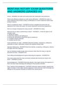 MONTANA NOTARY EXAM BUNDLE WITH COMPLETE SOLUTIONS&excl;&excl;