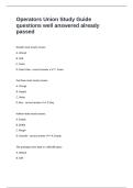 Operators Union Study Guide questions well answered already passed