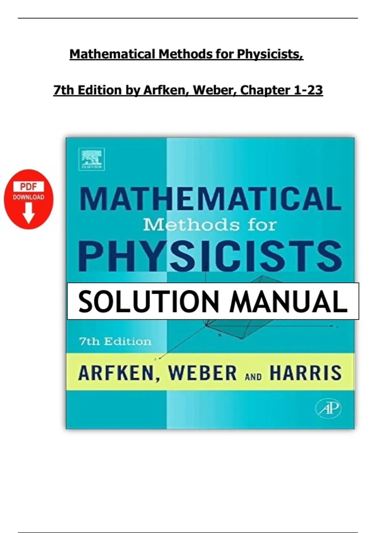 MATHEMATICAL METHODS FOR PHYSICISTS ARFKEN 7TH EDITION PDF visual data 7
