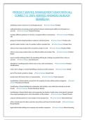 PRODUCT SERVICE MANAGEMENT EXAM WITH ALL CORRECT & 100&percnt; VERIFIED ANSWERS&vert;ALREADY GRADED A&plus;