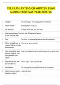TDLR LASH EXTENSION WRITTEN EXAM GUARANTEED PASS YEAR 2025&sol;26