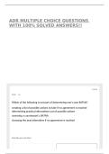 ADR MULTIPLE CHOICE QUESTIONS WITH 100&percnt; SOLVED ANSWERS&excl;&excl;