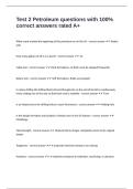 Test 2 Petroleum questions with 100&percnt; correct answers rated A&plus;