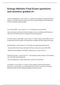 Energy Markets Final Exam questions and answers graded A&plus;