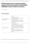PMHNP board exam non-pharmacological treatment EXAM fully solved & updated 2025-2026&lpar;latest version verified for accuracy&rpar;