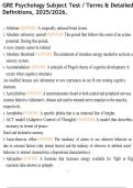 GRE Psychology Subject Test &sol; Terms & Detailed Definitions&comma; 2025&sol;2026&period;