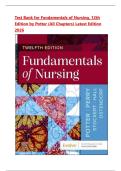 Test Bank for Fundamentals of Nursing 12th Edition &lpar;Elsevier&comma; 2025&rpar; by Potter&comma; Perry and Stockert&comma; Isbn No&semi; 9780443124068&comma; all 50 Chapters Covered&period;