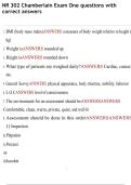 NR 302 Chamberlain Exam One questions with correct answers