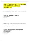 NURS5315 PRACTICE QUESTIONS AND CORRECT ANSWERS GRADED A&plus;