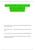 HAZWOPER FINAL EXAM WITH CORRECT ANSWERS 2025