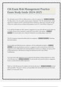 CIA Exam Risk Management Practice Exam Study Guide 2024-2025