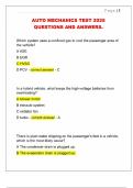 AUTO MECHANICS TEST 2025 QUESTIONS & ANSWERS&period;