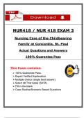 NUR 418 Exam 3 &lpar;2025&ndash;2026&rpar; &ndash; Nursing Care of the Childbearing Family &ndash; Concordia St&period; Paul &ndash; Actual Questions & Verified Answers &ndash; 100&percnt; Guarantee Pass &lpar;PDF&rpar;