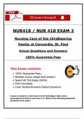 NUR 418 Exam 2 &lpar;2026&ndash;2027&rpar; &ndash; Nursing Care of the Childbearing Family &ndash; Concordia St&period; Paul &ndash; Actual Questions & Verified Answers &ndash; 100&percnt; Guarantee Pass &lpar;PDF&rpar;