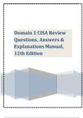 Domain 1 CISA Review Questions&comma; Answers & Explanations Manual&comma; 12th Edition