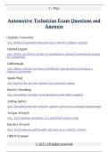 Automotive Technician Exam Questions and  Answers