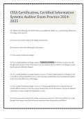 CISA Certification&comma; Certified Information Systems Auditor Exam Practice 2024- 2025
