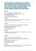 Complete Study Resource for Motacki&rsquo;s Nursing Delegation and Management of Patient Care&comma; 3rd Edition &vert; Exam Test Bank&comma; Verified Answers&comma; and Clinical Leadership Prep Guide for Nursing School Success &lpar;Latest 2025&ndash;2026 Update&rpar;