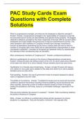 PAC Study Cards Exam Questions with Complete Solutions 