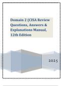 Domain 2 &lpar;CISA Review Questions&comma; Answers & Explanations Manual&comma; 12th Edition